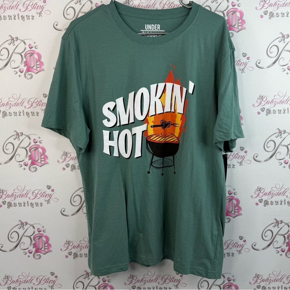 Under Disguise T-shirt funny bbq grill lover Green Smokin' Hot Men's Shirt